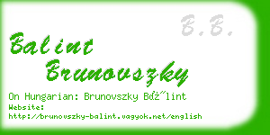 balint brunovszky business card